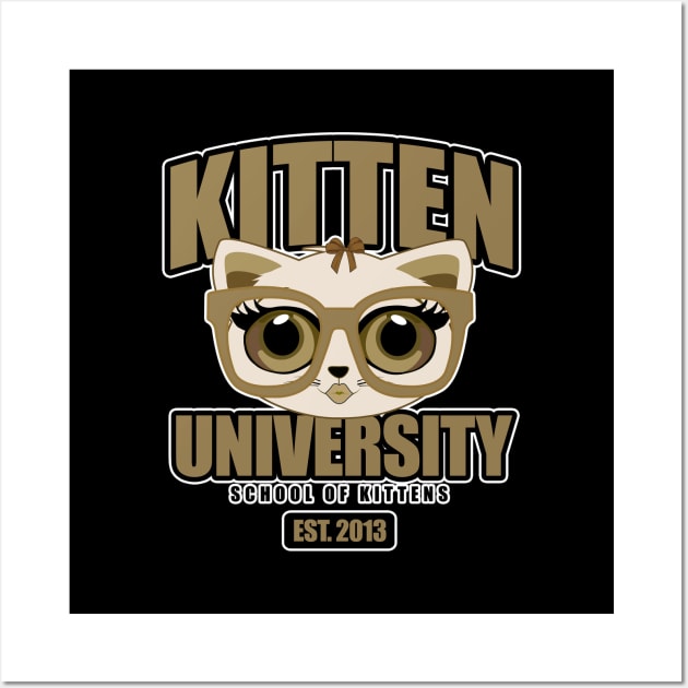 Kitten University - Brown Wall Art by adamzworld